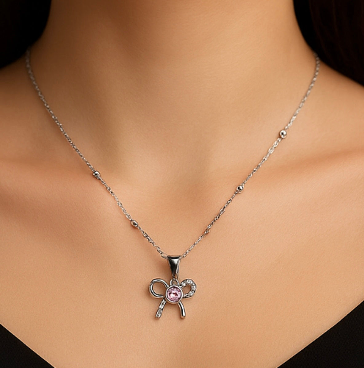 Celestia Grace Bow Necklace