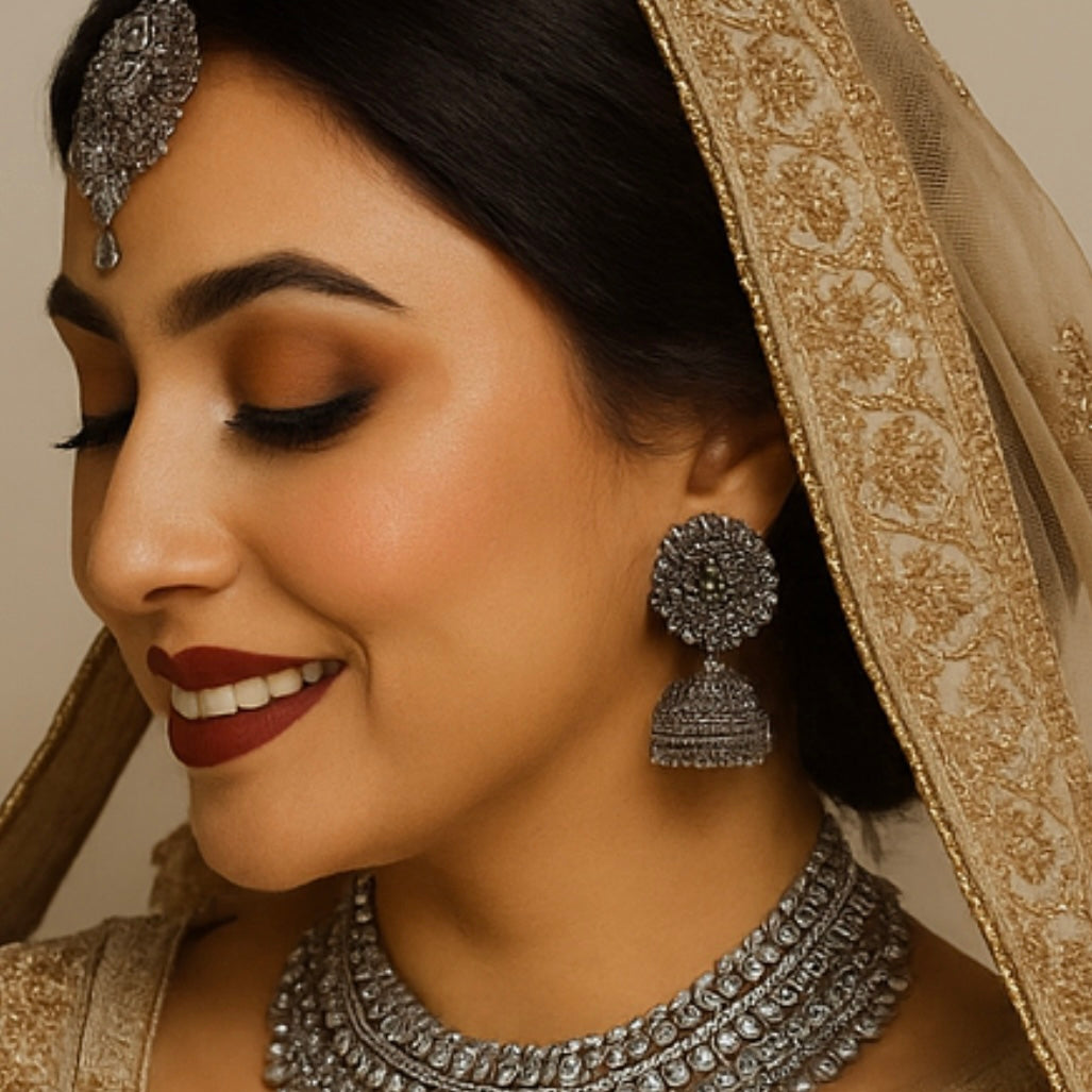 Noctura – Midnight Bloom Jhumkas